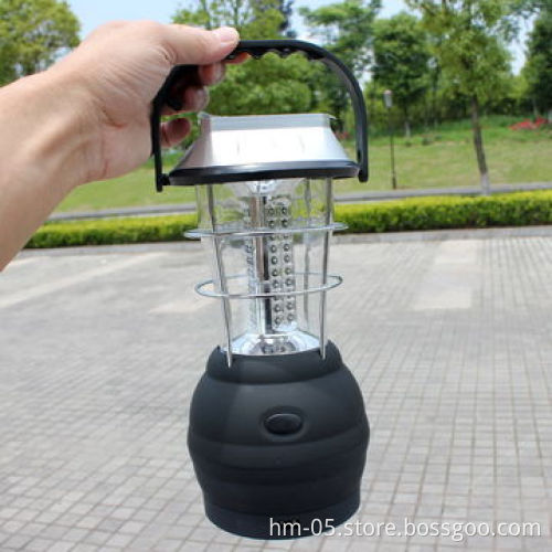 LED Waterproof Solar Hand Crank Lantern Outdoor Camping Lights with Solar Panel